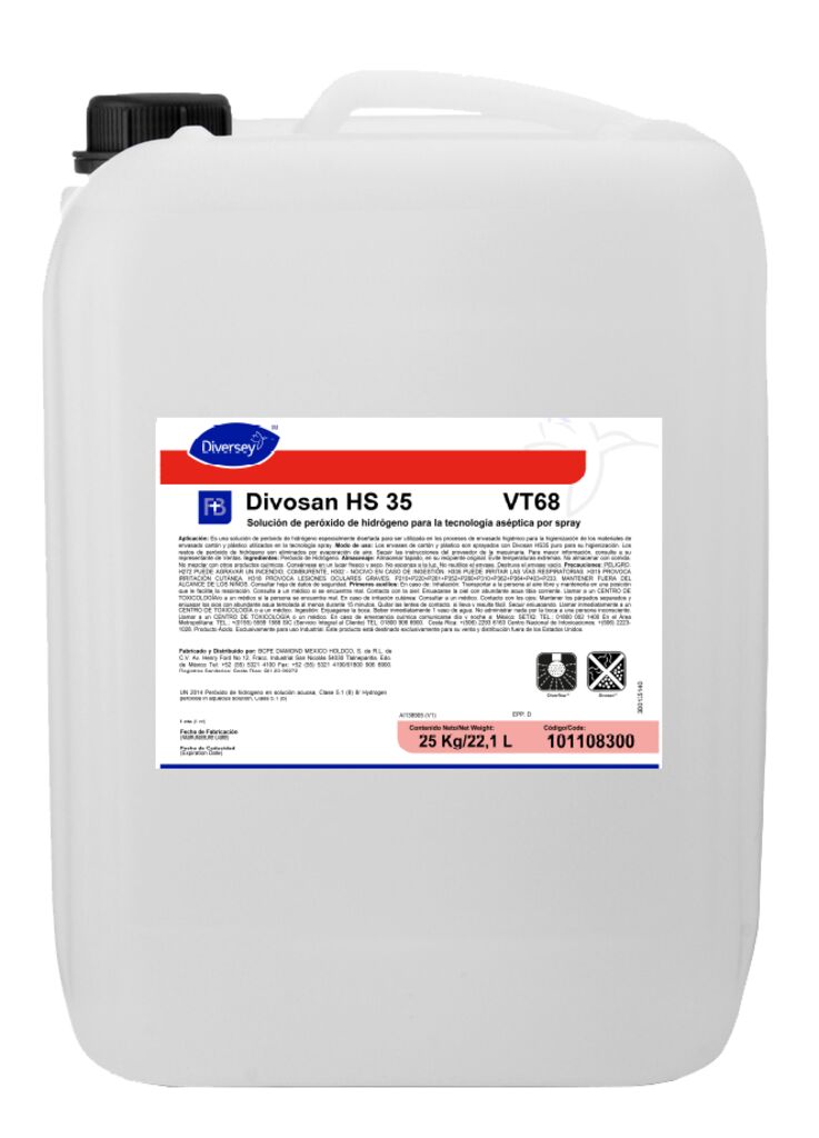 DIVOSAN HS 35 22.1L - Desinfectante en base a Peróxido de Hidrógeno para la tecnología aséptica por spray